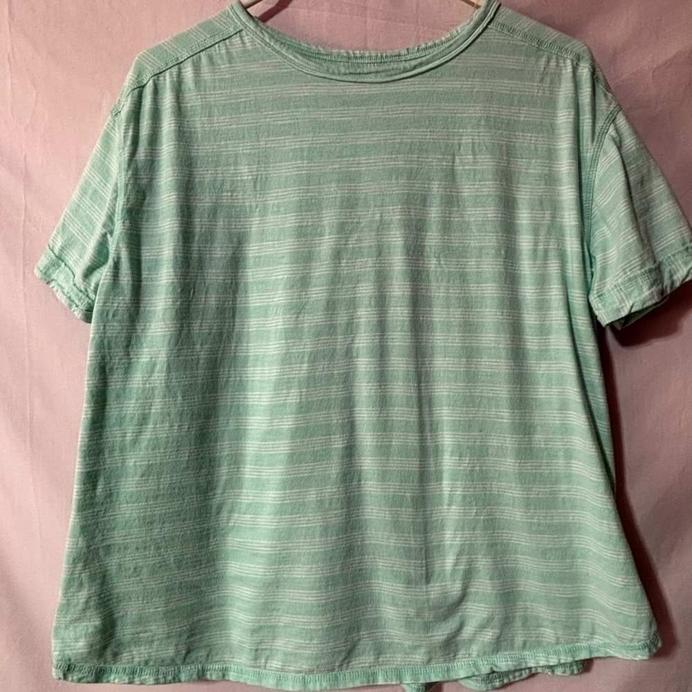 Westbound Mint Green and White Striped Tee